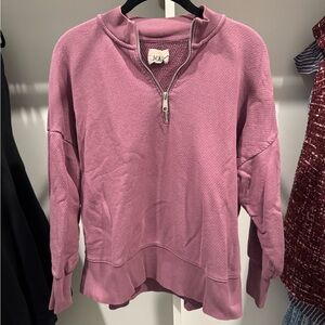 Madewell Cropped Sweatpants & Quarter zip Set | Size Small | Purple